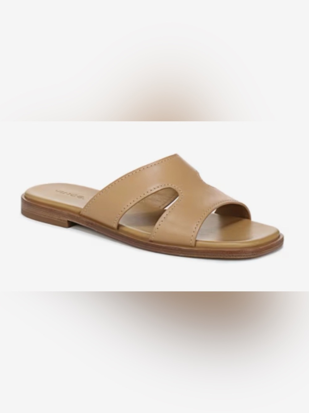 Vince Meyers Slide Sandals Tan Nude Leather Womens 7.5